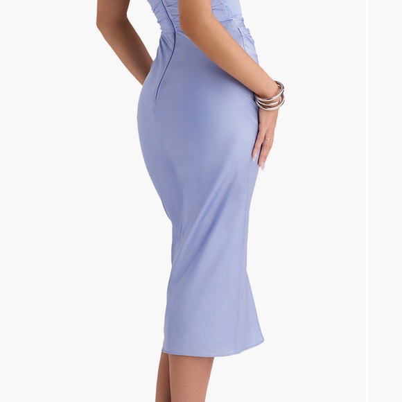 COPY - House of CB dress teia satin and georgette corset midi dress - Picture 2 of 14